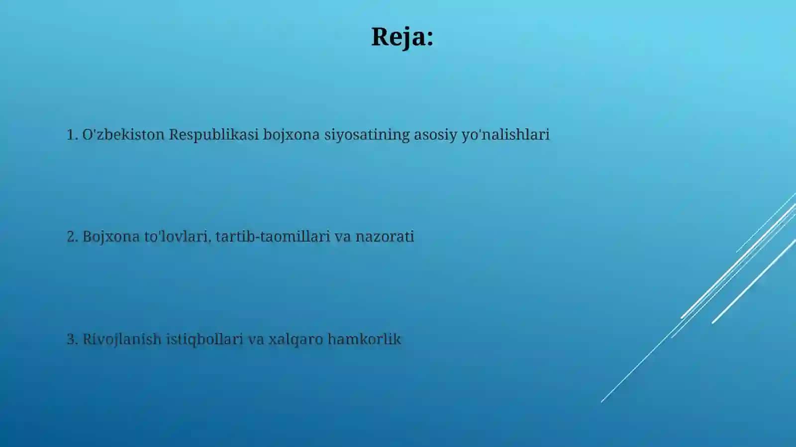 O'zbekiston respublikasining bojxona siyosati 2