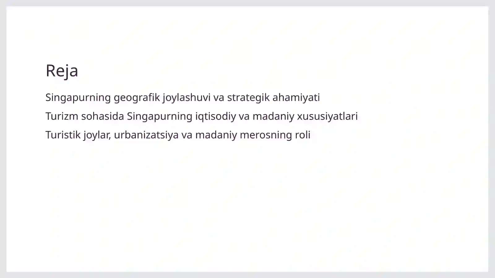 Singapurning iqsodiy geografik turistik tavsifi 2