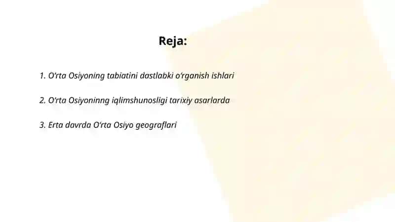 Oʻrta Osiyo tabiatini geografik oʻrganish tarixi 2