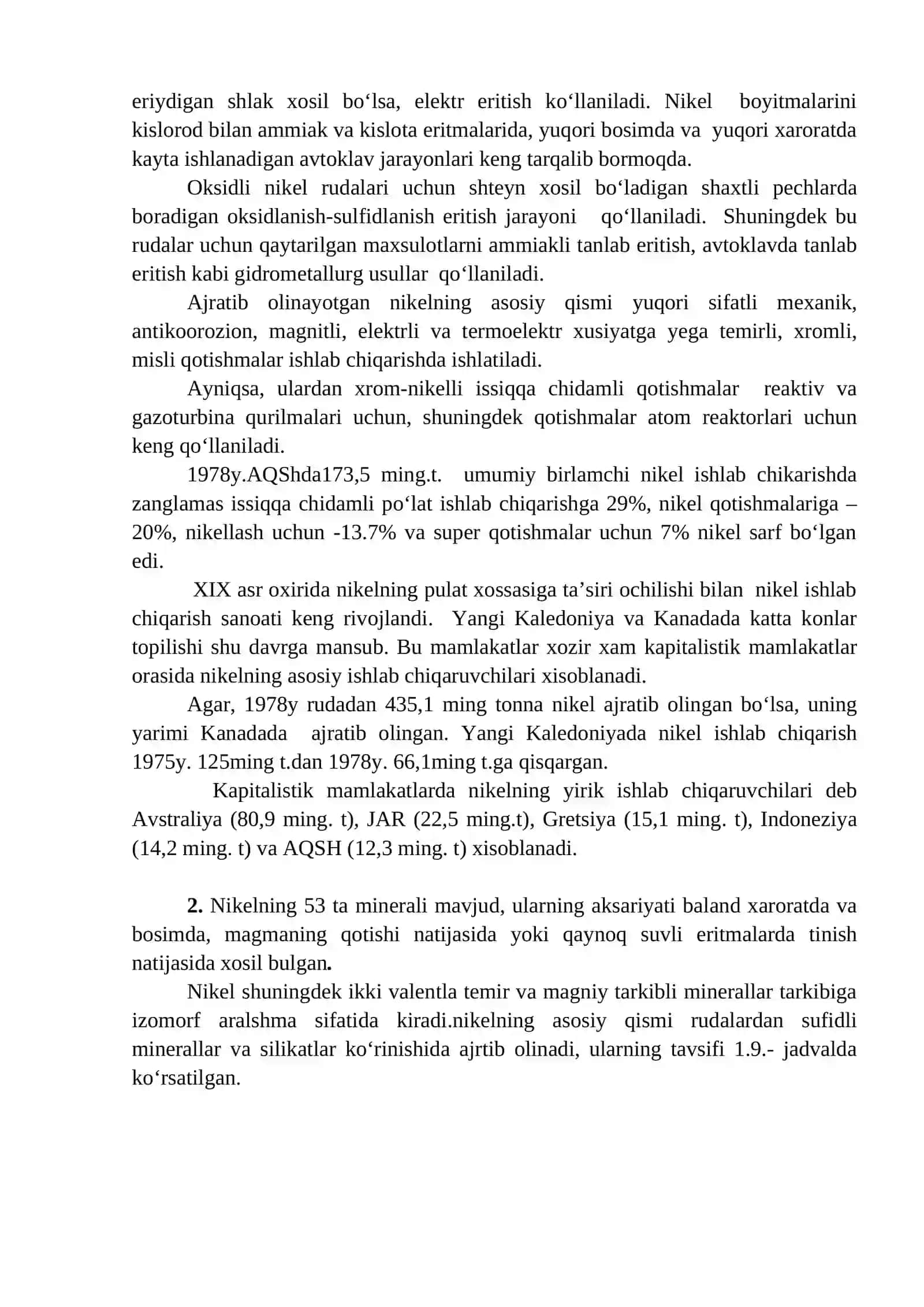 Nikel va Titan Rudalari Boyitish Texnologiyasi 2
