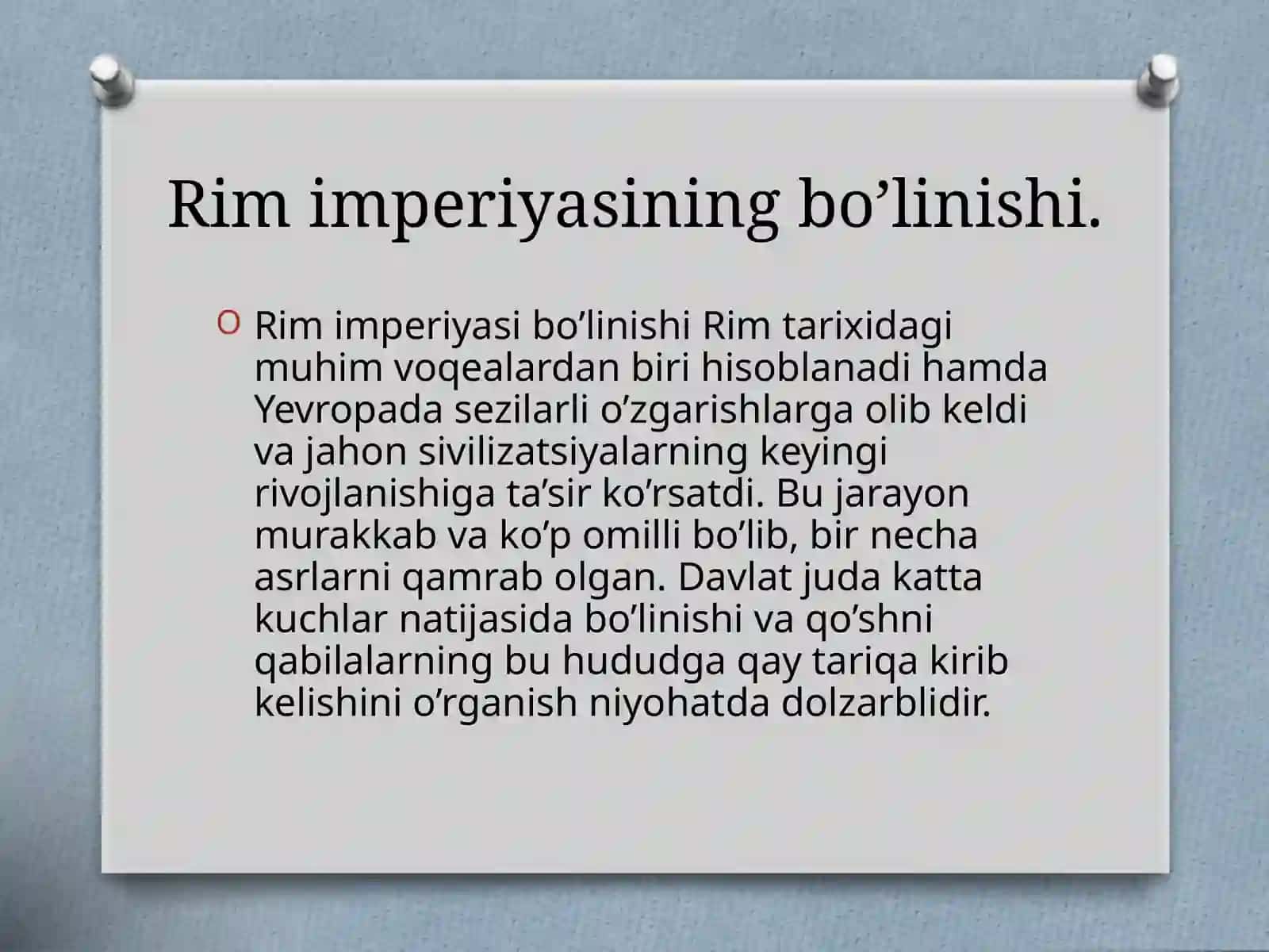 Rim imperiyasining bo’linish sabablari 2