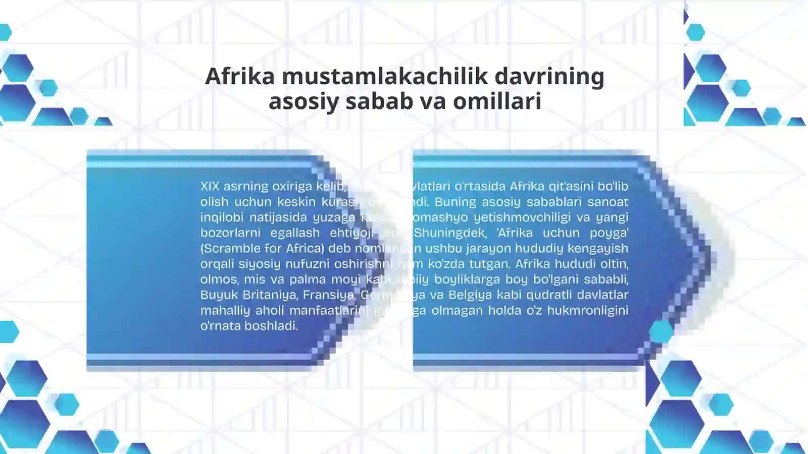 Afrika mustamlakachilikning boshlanishi Tarixiy burilish nuqtalari 2