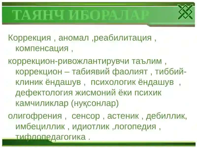 Руҳий ривожланишида, эшитишда, кўришда, нутқида нуқсони бўлган болаларни ўқитиш ва тарбиялаш 2