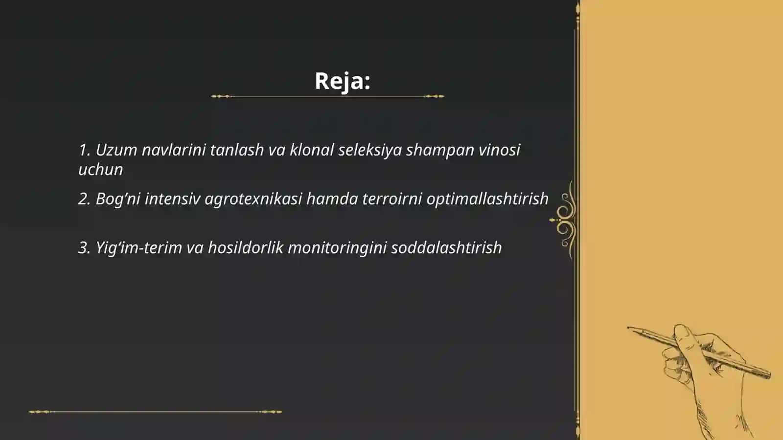 Shampan vinosi ishlab chiqarish texnologiyasini takomillashtirish 2