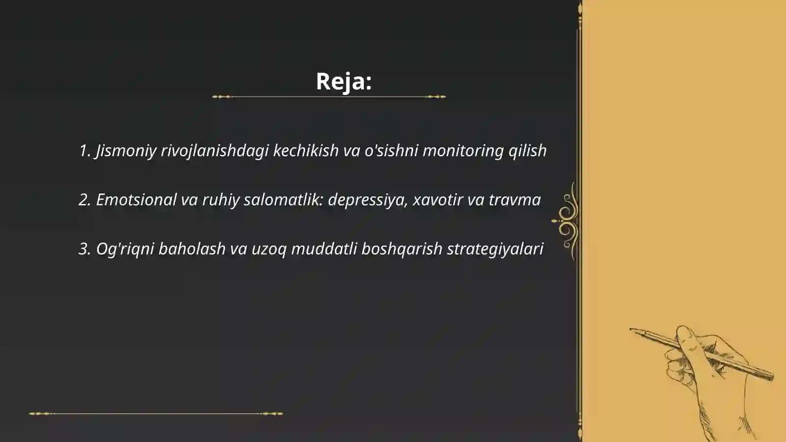 Uzoq muddatli davolanayotgan bemor bolalarning o'ziga xos xususiyatlari 2