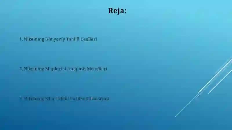 Nikelning analitik kimyosi 2