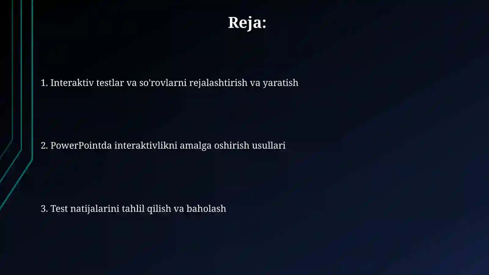 Interaktiv test va so‘rovlar PowerPointda yaratish 2