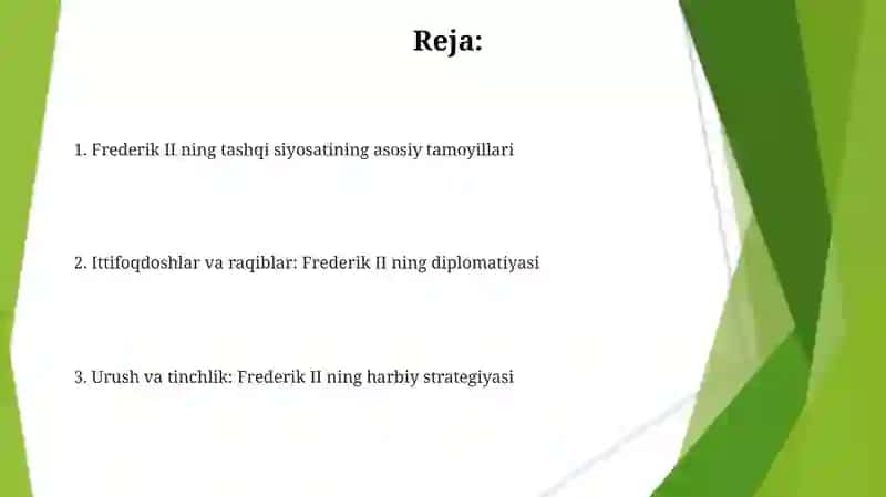 Fridrix 2 nig tashqi siyosati 2