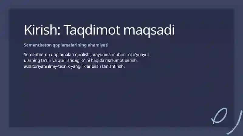 Sementbeton qoplamalari va innovatsion materiallar 2