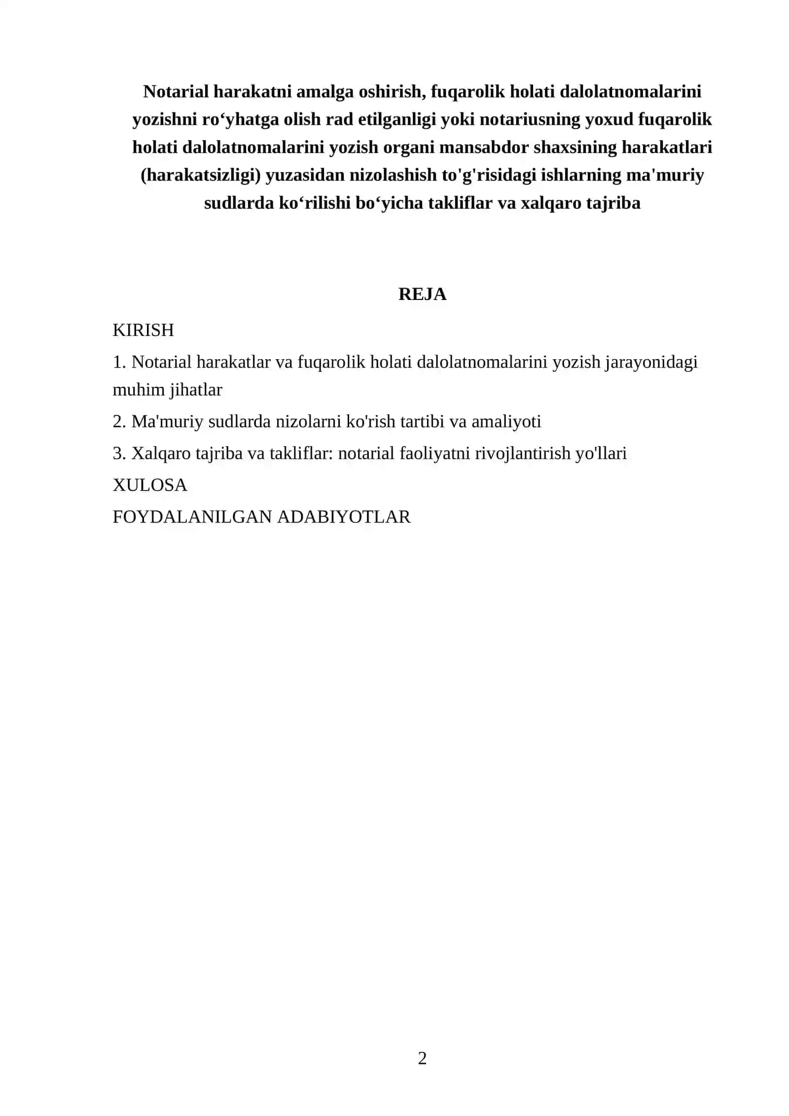 Notarial harakatni amalga oshirish, fuqarolik holati dalolatnomalarini yozish 2