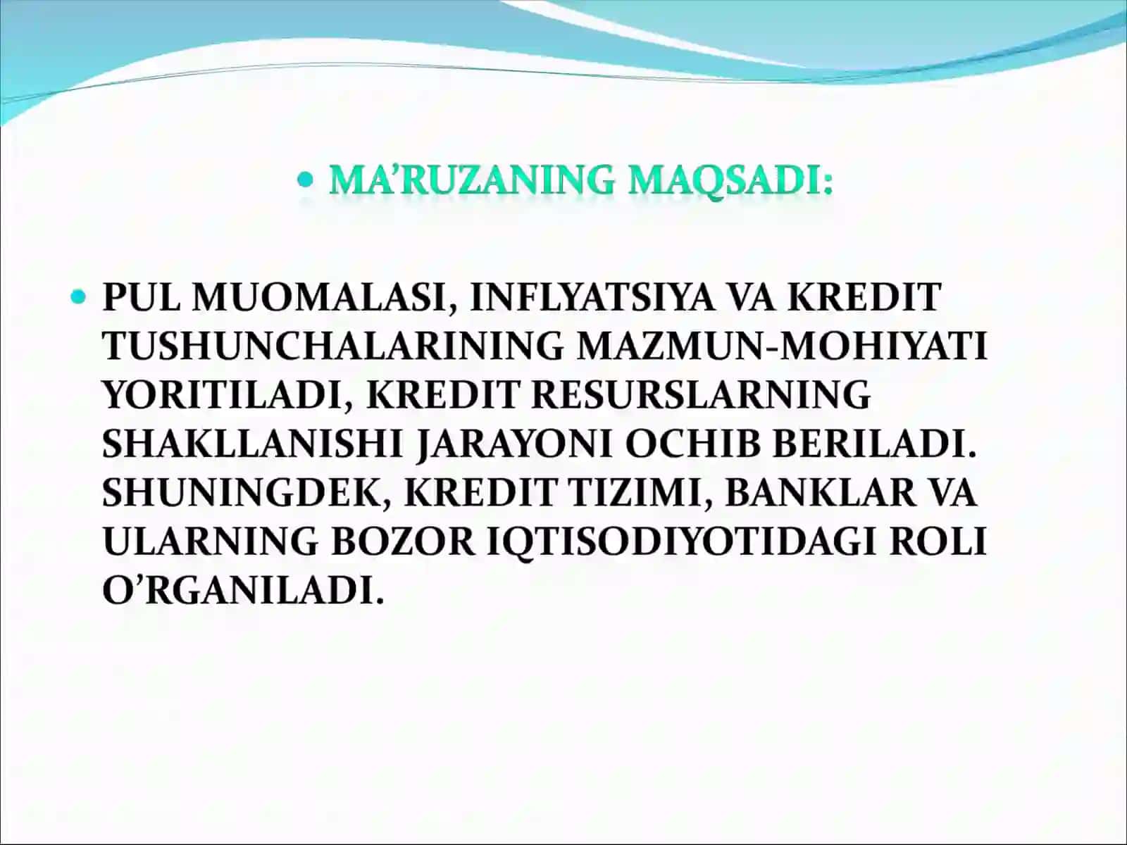 Pul muomalasi va uning amal qilish qonuniyatlari 2