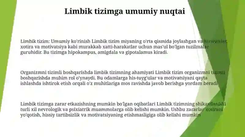 Organizmning Sistemali Boshqarilishida Limbik Tizimning Axamiyati 2