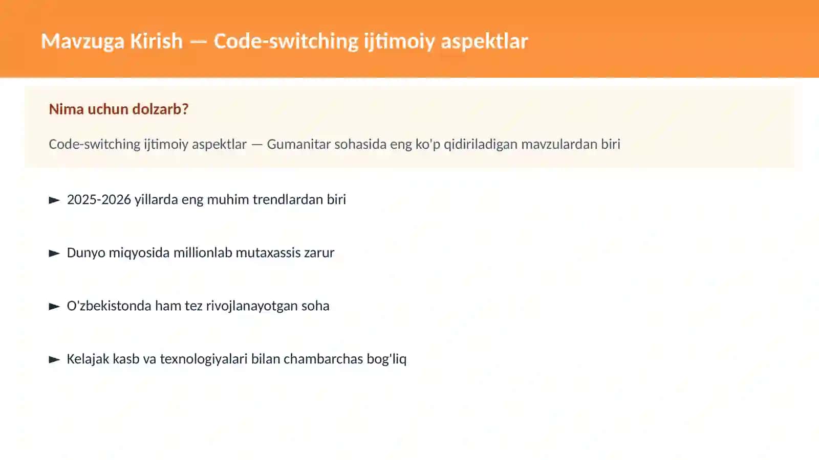 Code-switching Ijtimoiy Aspektlar 2