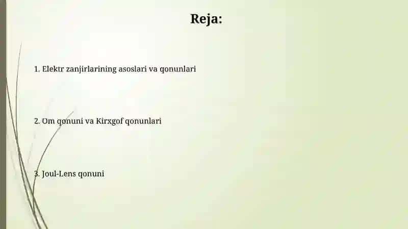 Elektr zanjirlari asosi va qonunlari 2