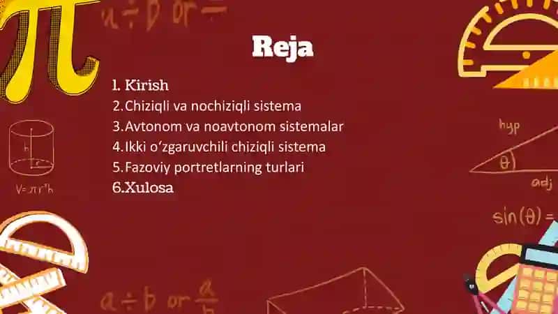 Differensial Tenglamalar Sistemasi 2