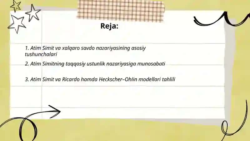 Atim Simit va xalqaro savdo nazaryasi 2