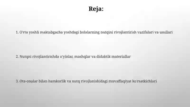 O'rta Yoshli Maktabgacha Yoshdagi Bolalar Nutqini O'stirishning Vazifa, Metod va Vositalari 2