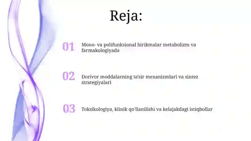 Monofunksional va Polifunksional Birikmalar Metabolizmda 2