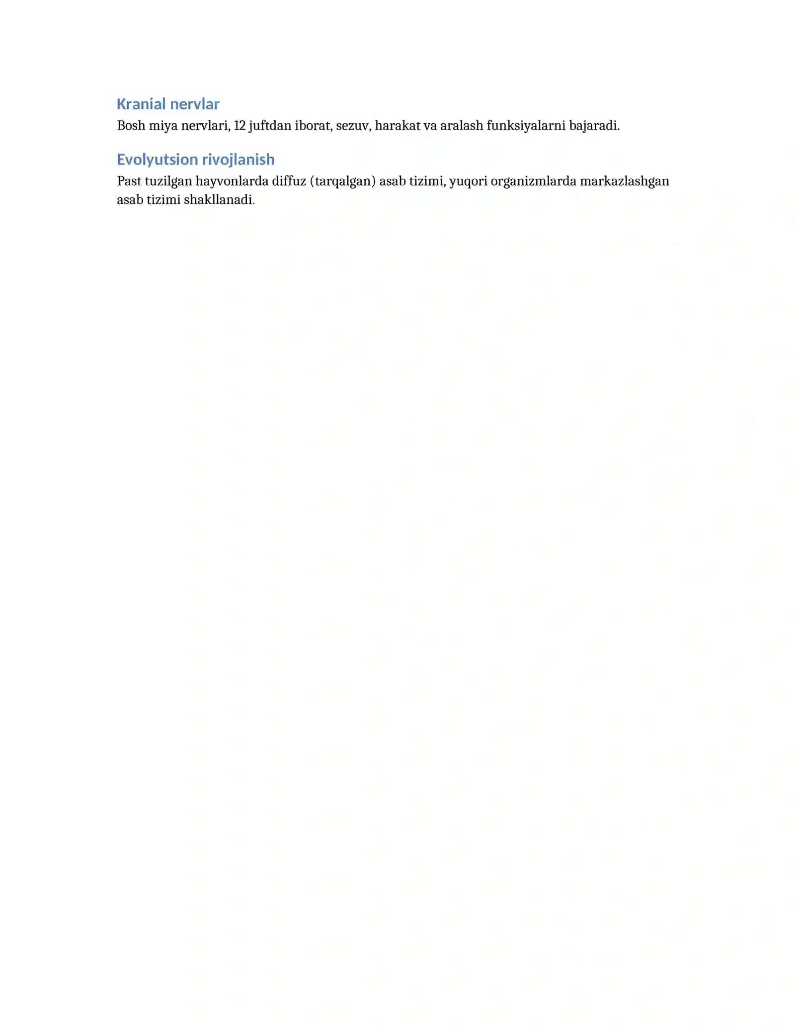 Asab tizimi va sezgi organlari: Onto- va filogenez glossariysi 2