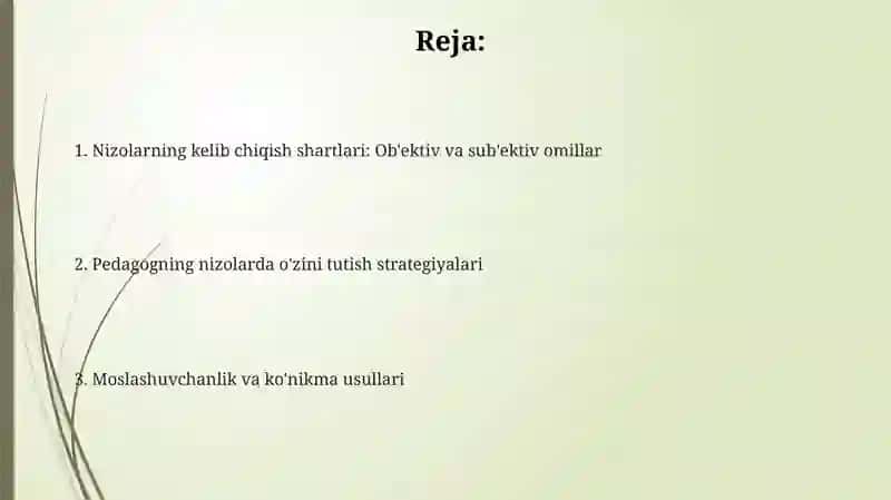 Nizolarning yuzaga kelish shart-sharoitlari 2