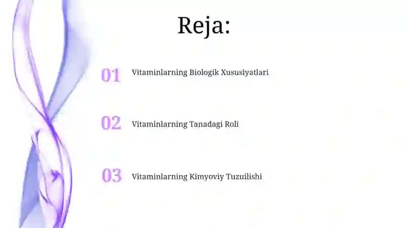 Vitaminlarning tuzilishi va biologik xususiyatlari 2