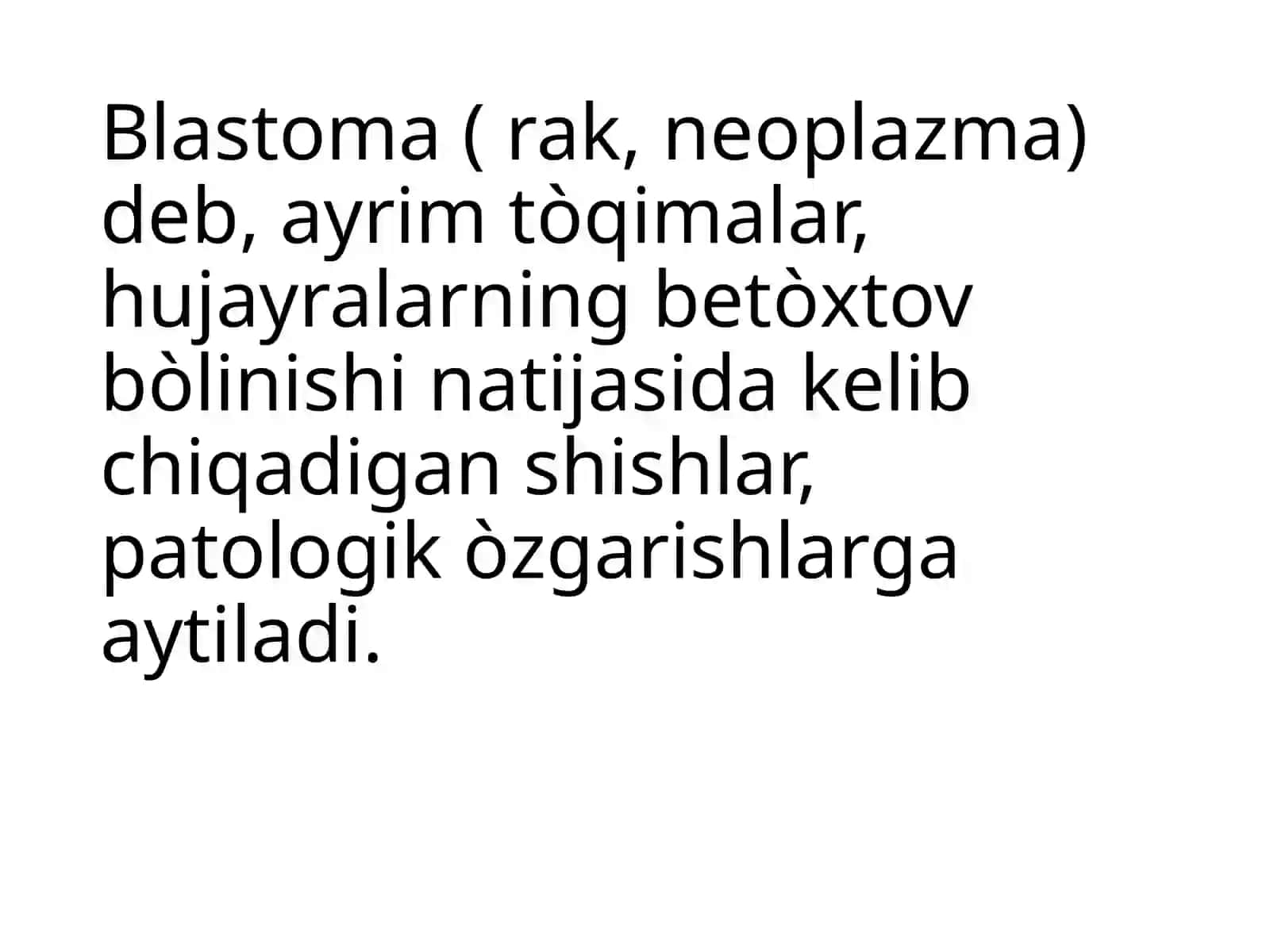 Blastomalarga qarshi vositalar.Immun jarayoniga, allergiya va yallig'lanishga qarshi vositalar 2