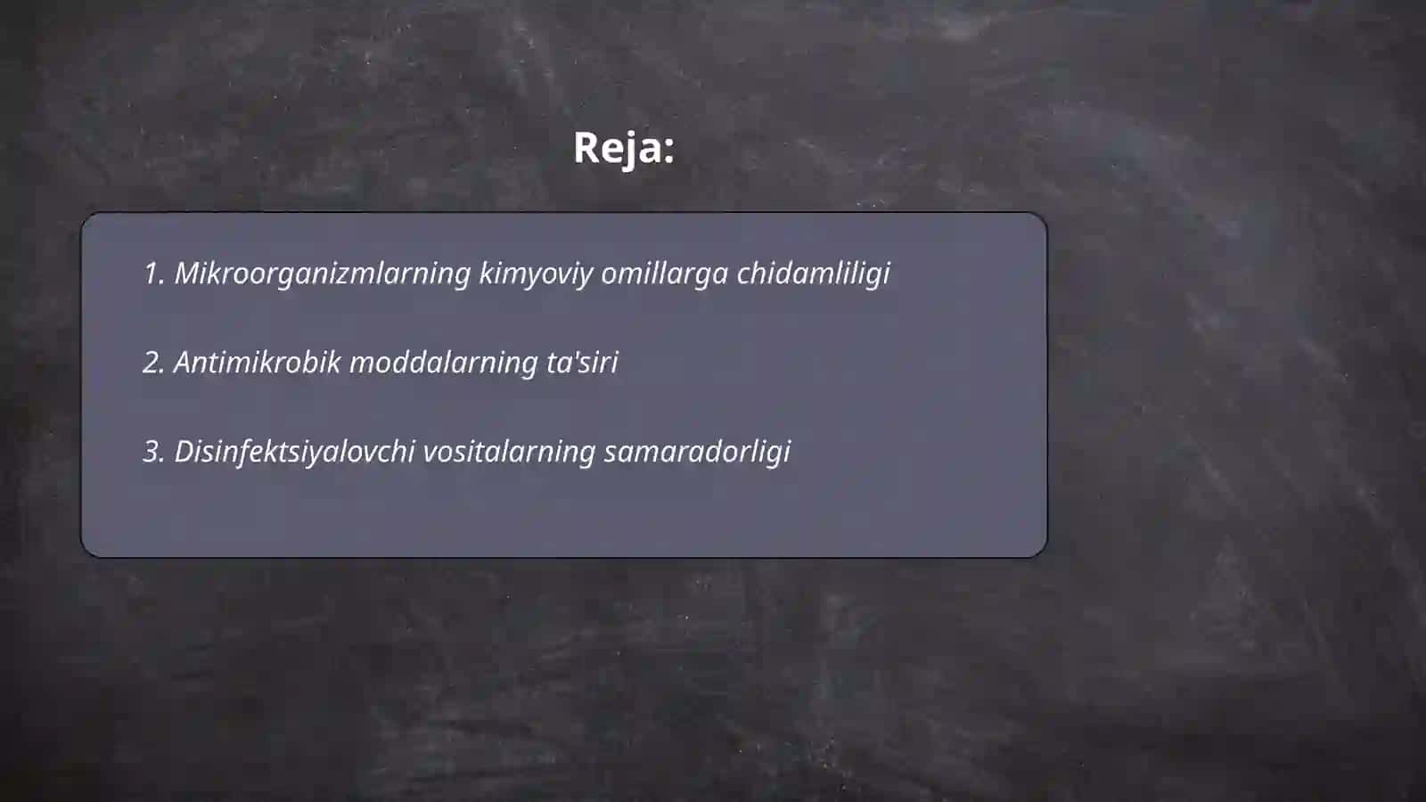 Mikroorganizmlarga kimyoviy omillarning ta`sira 2