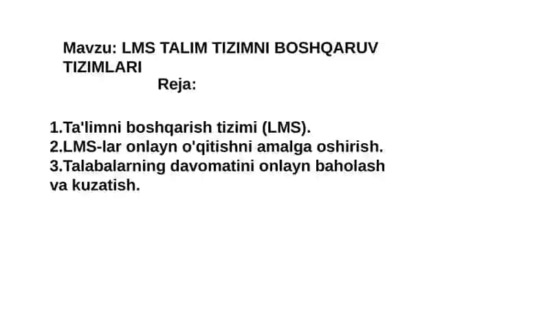 Ta'limni boshqarish tizimi (LMS) 2