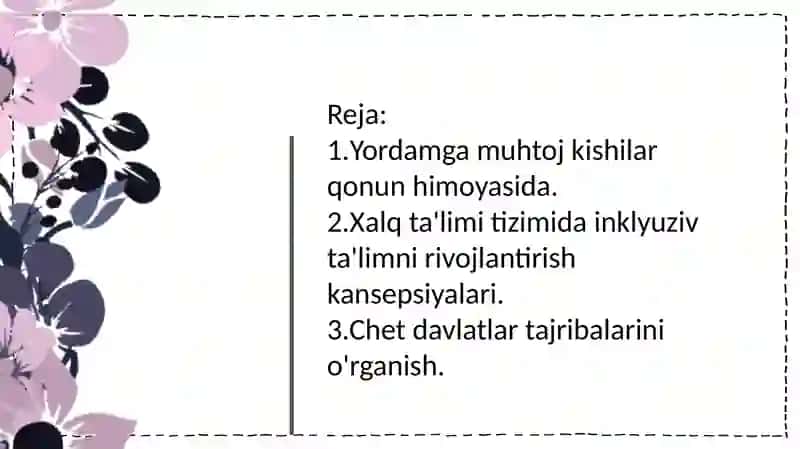 Inklyuziv ta'lim Gospital pedagogikadan tayyorlagan taqdimoti 2