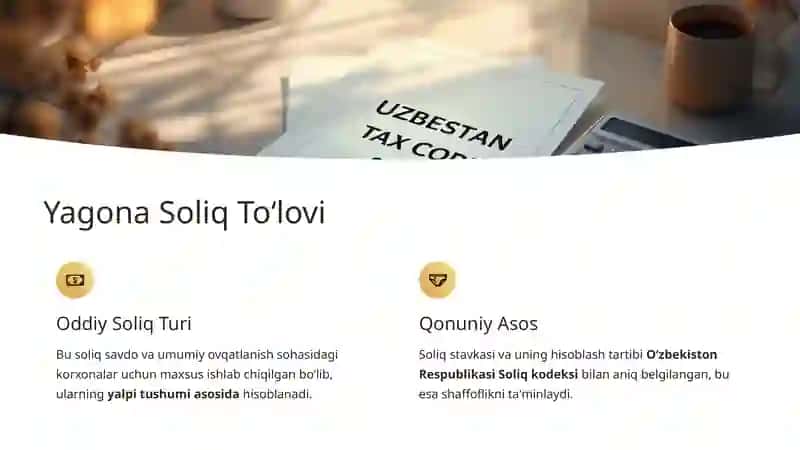 Savdo va Umumiy Ovqatlanish Korxonalaridan Yagona Soliq To‘lovi Hisobi 2