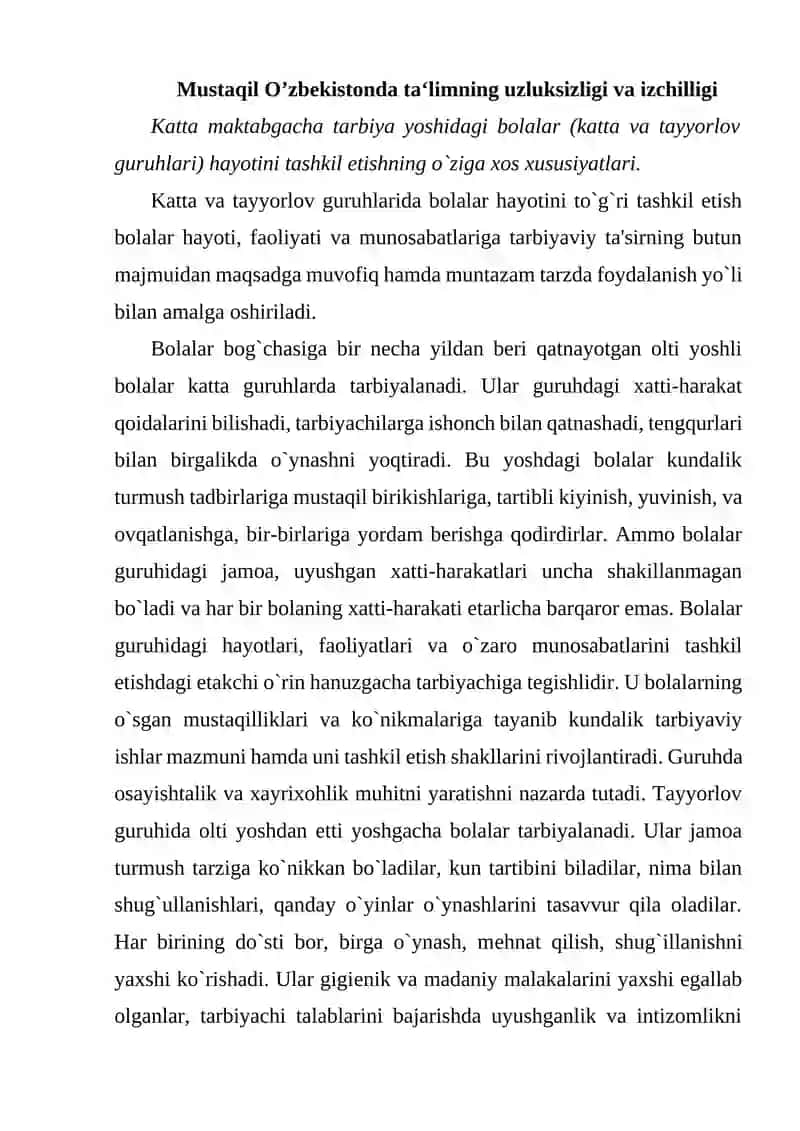 INOVATSION TEXNOLOGIYALAR ASOSIDA TABIAT BILAN TANISHTIRISH MASHG’ULOTLARNI IJODIY TASHKIL ETISH 2