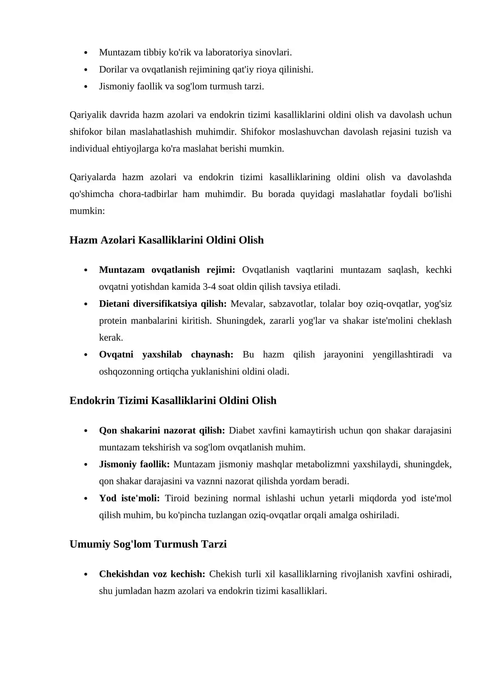 QARIYALARDA HAZM AZOLARI VA ENDOKRIN TIZIMI KASALLIKLARI 2