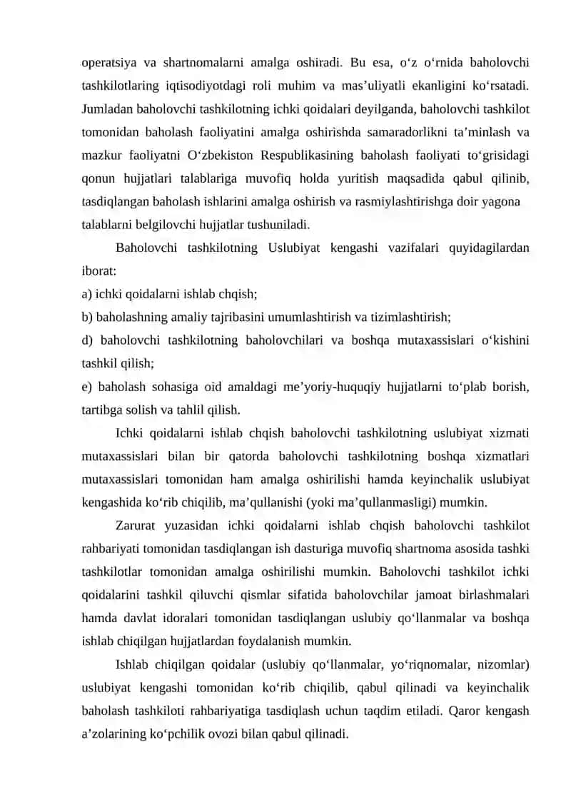 Baholash faoliyatining uslubiy bazasi bilan tanishish 2