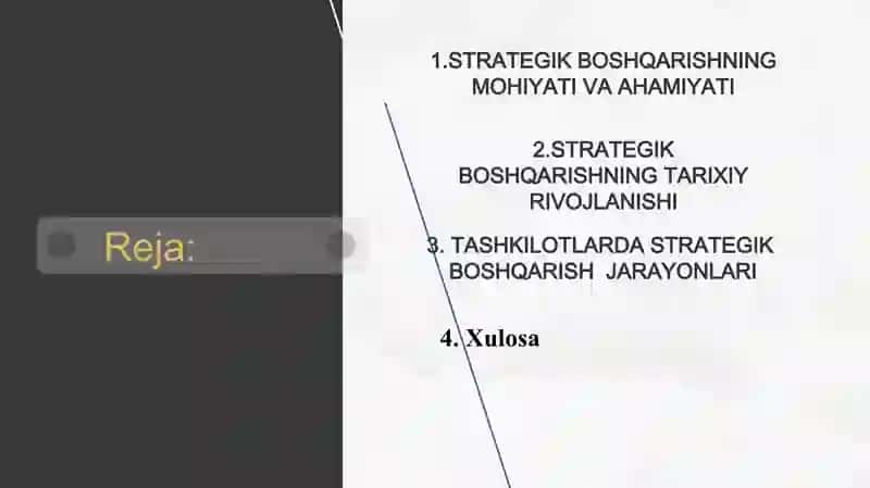 STRATEGIK BOSHQARISHGA KIRISH 2