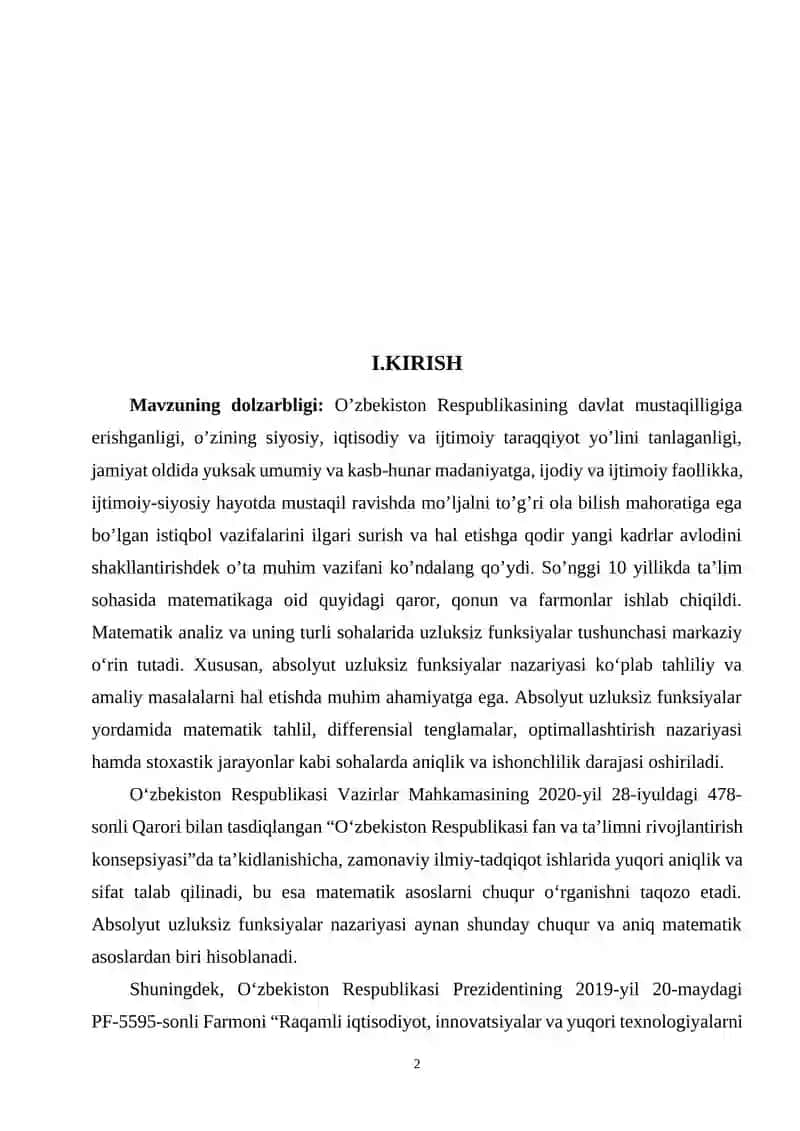 Absolyut uzluksiz funksiyalar 2