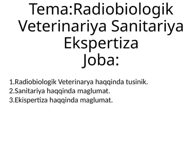 Radiobiologik Veterinariya Sanitariya Ekspertiza 2
