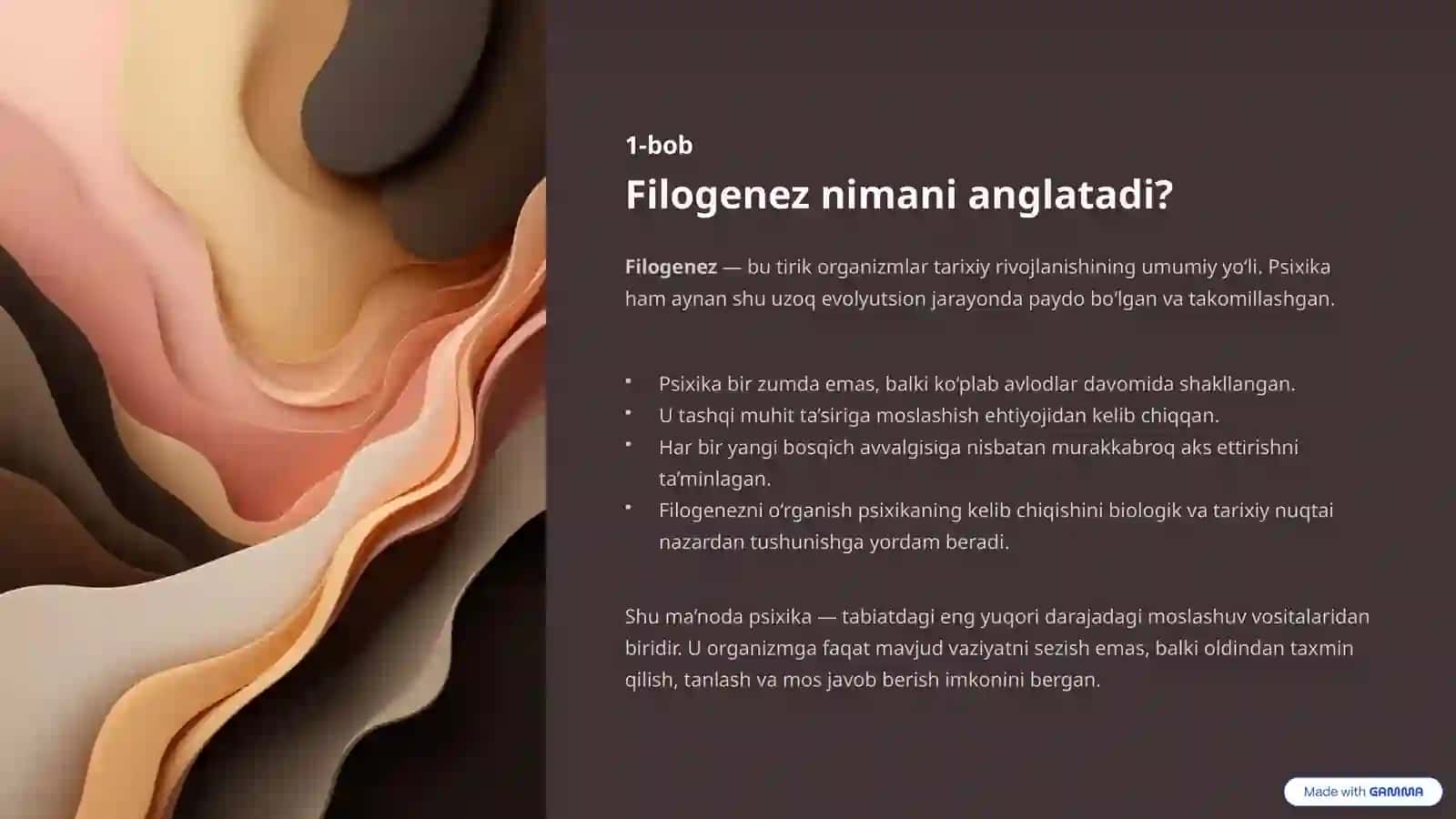 Psixikaning filogеnеtik taraqqiyoti mavzusida tayyor taqdimot 2