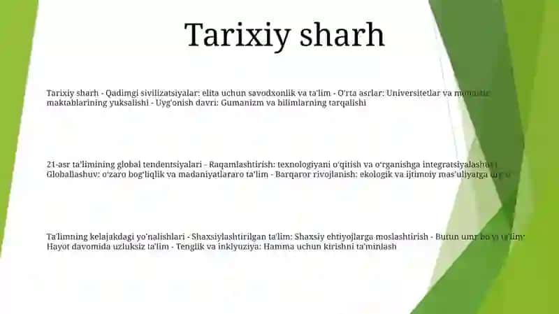 Xx Asrda Jahon TaʼLim Tizimidagi Global Tendensiyalari 2