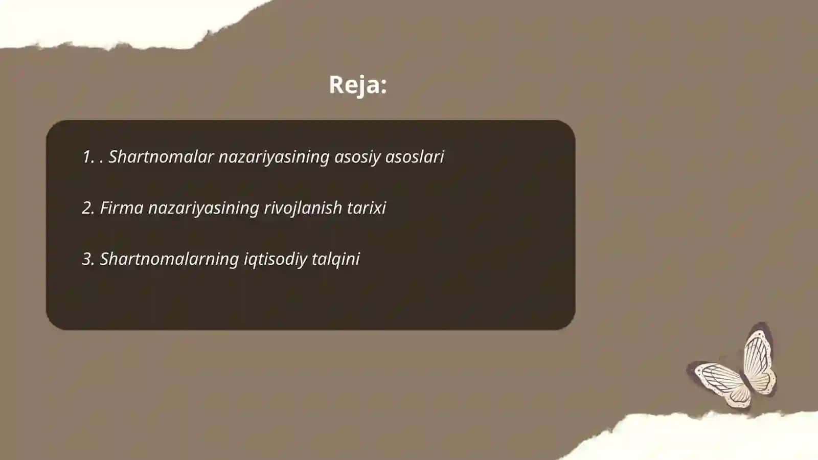 Shartnomalar nazariyasi va firma nazariyasi 2