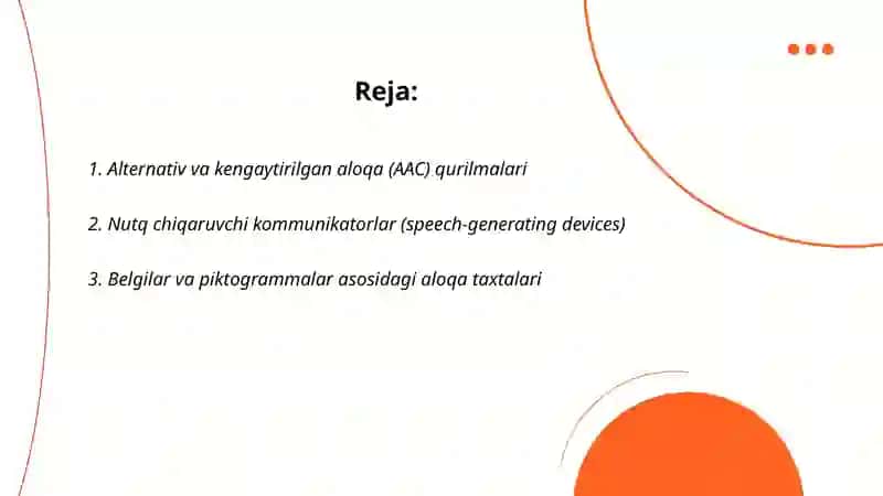 Alternativ va kengaytirilgan aloqa (AAC) qurilmalari 2