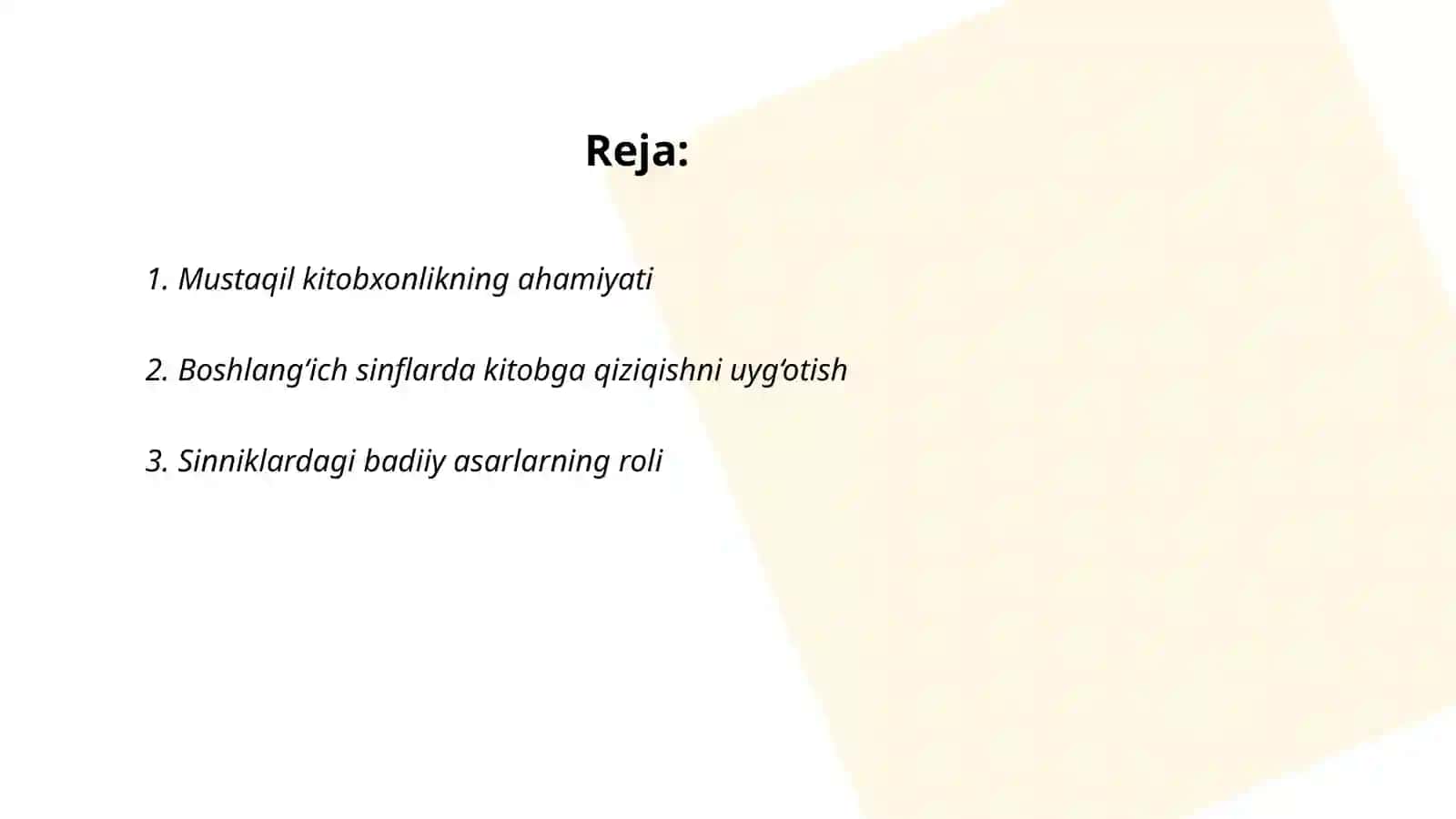 Mustaqil kitobxonlikni shakllantirish yuzasidan 1-2-sinflar uchun metodik tavsiyalar ishlab chiqish 2