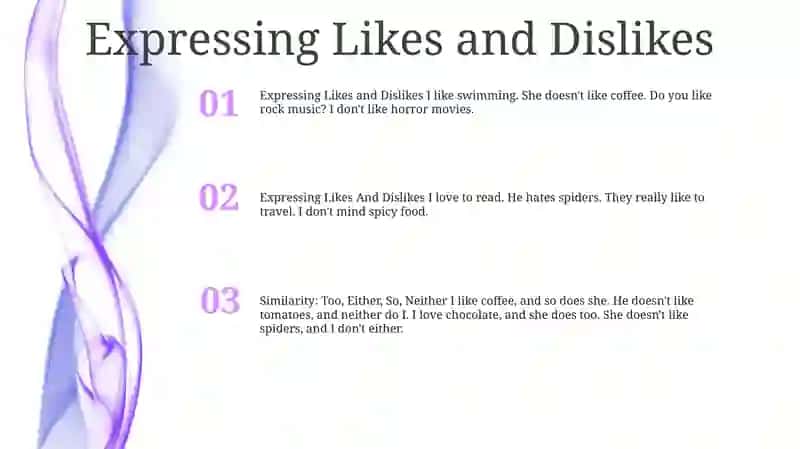 Expressing Likes and Dislikes 2
