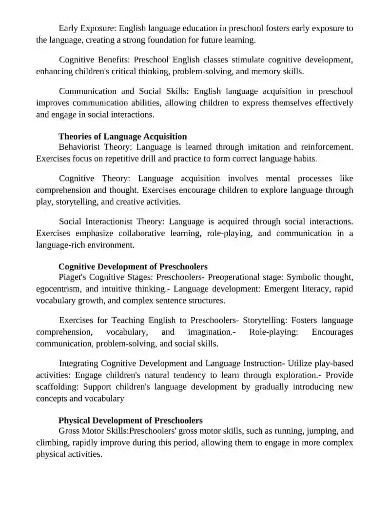 Analysis Of Exercises For Teaching English Language To Preschool Children 2
