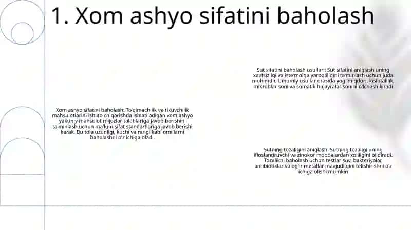 Xom ashyo sifatini baholash 2