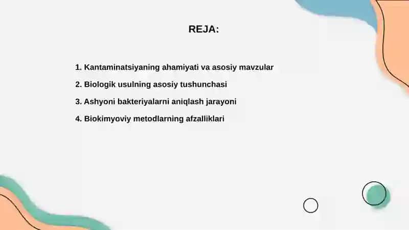 Biologik ashyoni bakteriyalar kantaminatsiyasi biokimyo usulida aniqlash 2