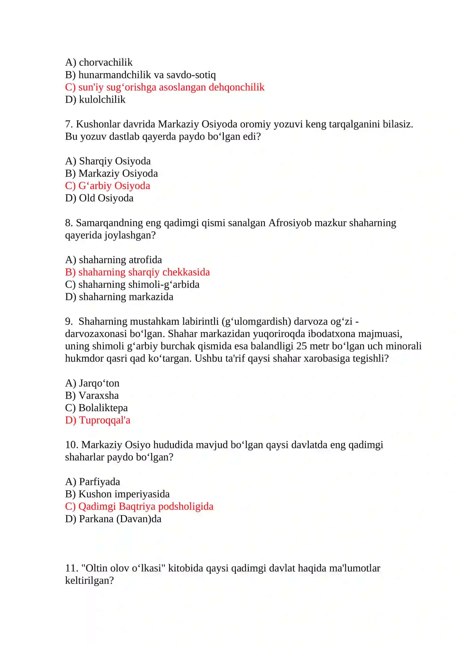 MARKAZIY OSIYO – JAHON SIVILIZATSIYASINING AJRALMAS QISMI 2