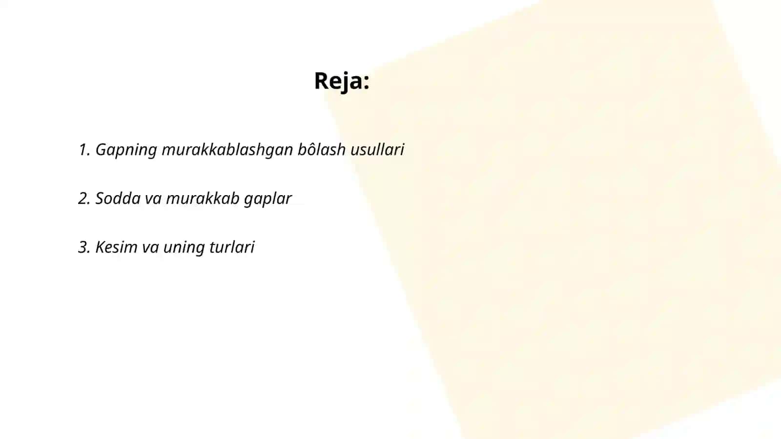 Gapning aktual bôlinishi 2