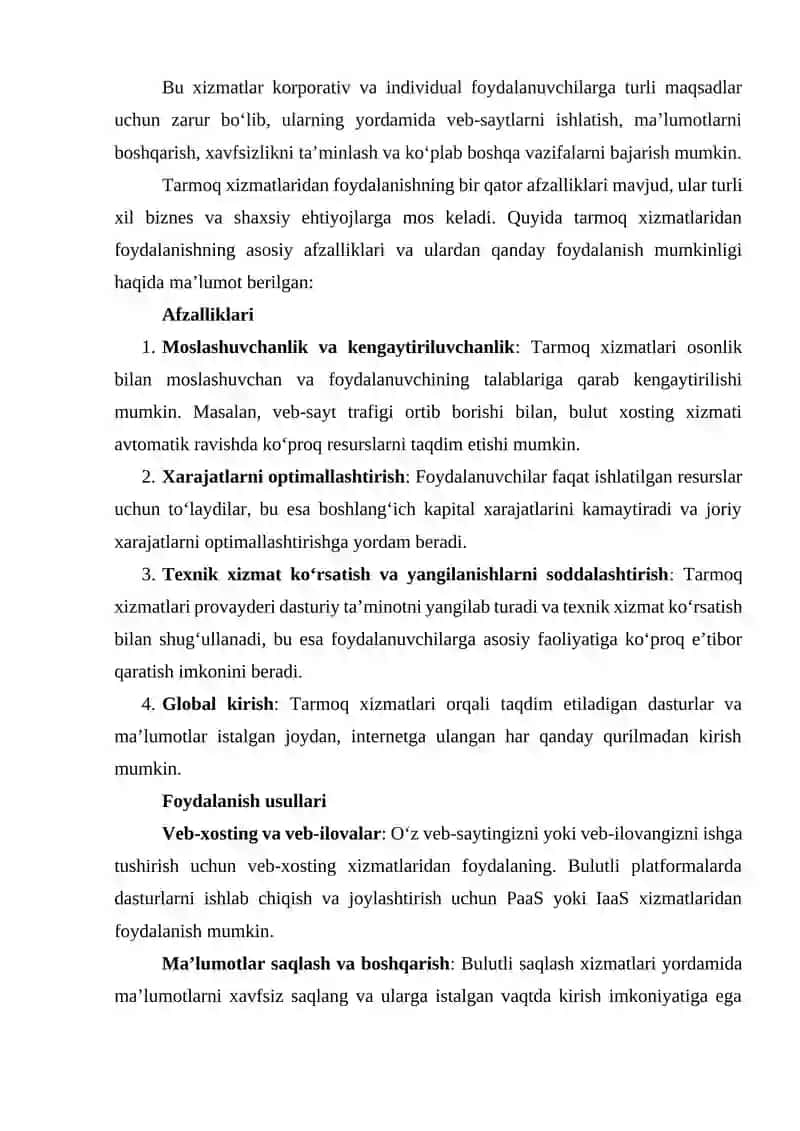 Tarmoq xizmatlari 2