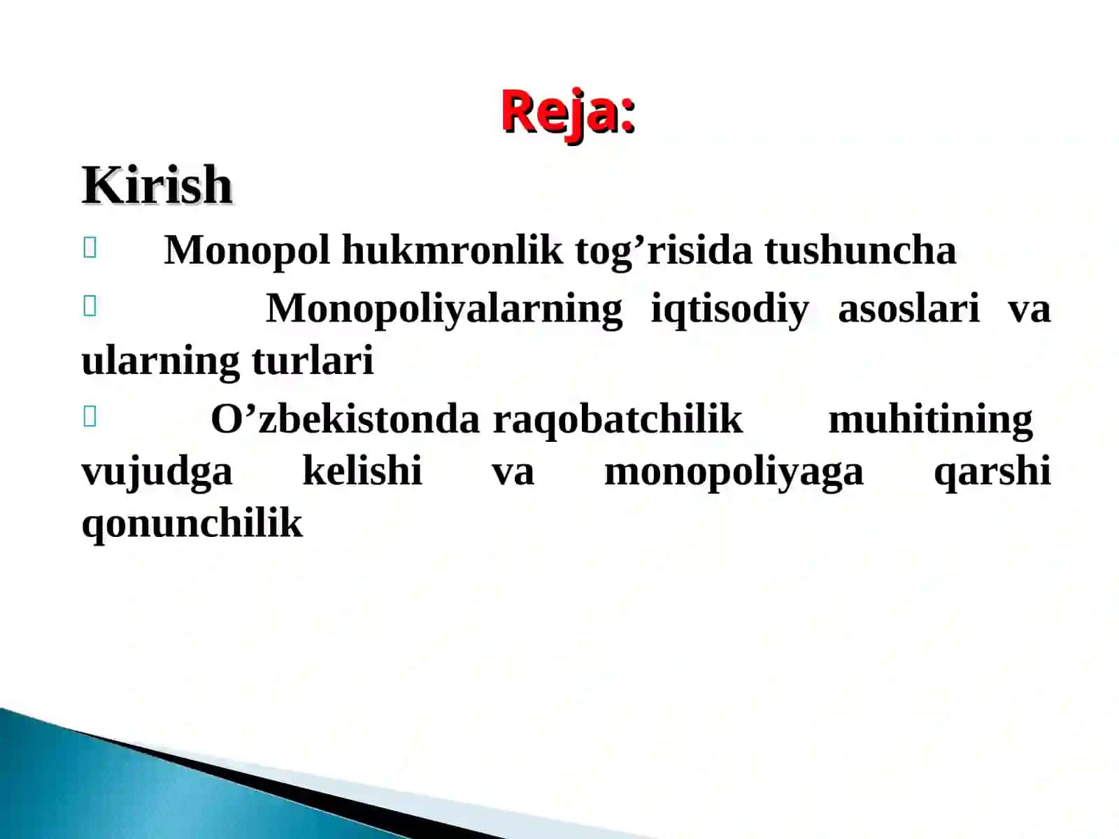 O’zbеkistonda davlatning raqobatchilik muhitini shakllantirish siyosati 2
