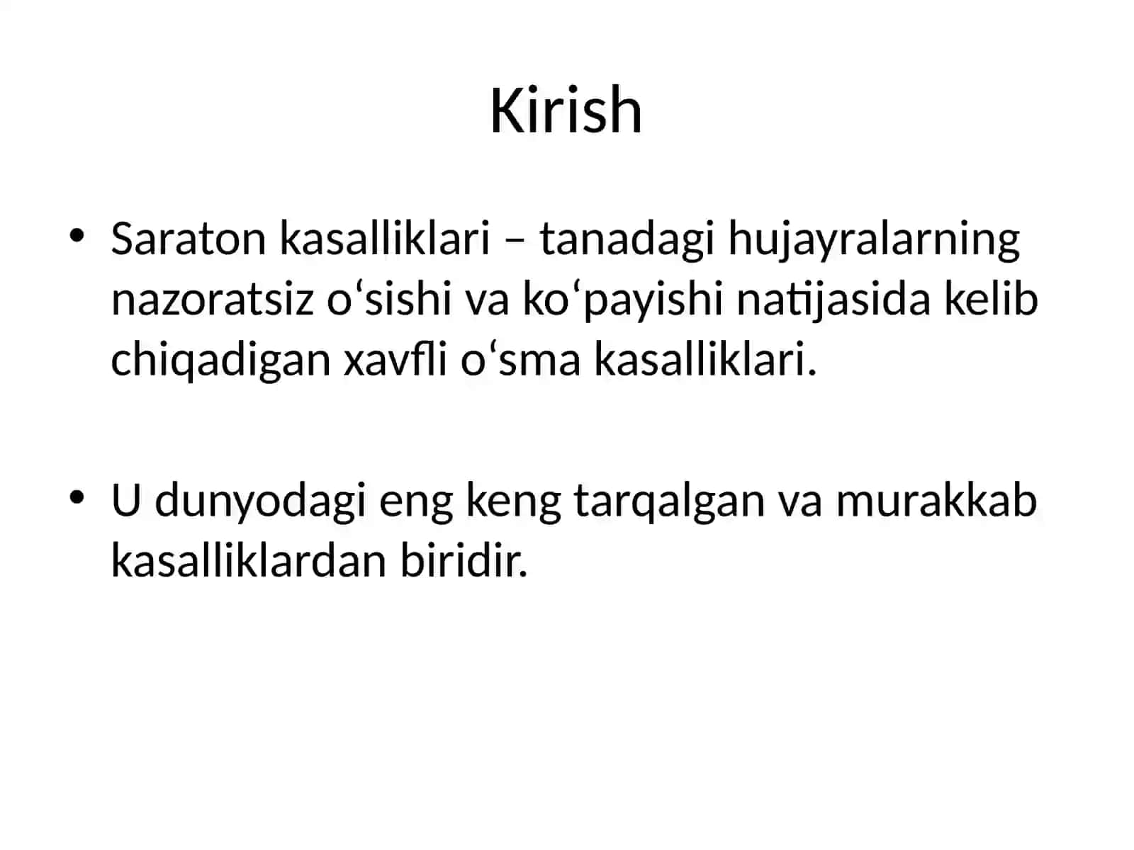 Saraton Kasalliklari 2